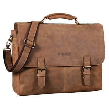 "Dorian" Große Aktentasche Leder Herren Große Leder Aktentasche Vintage braun