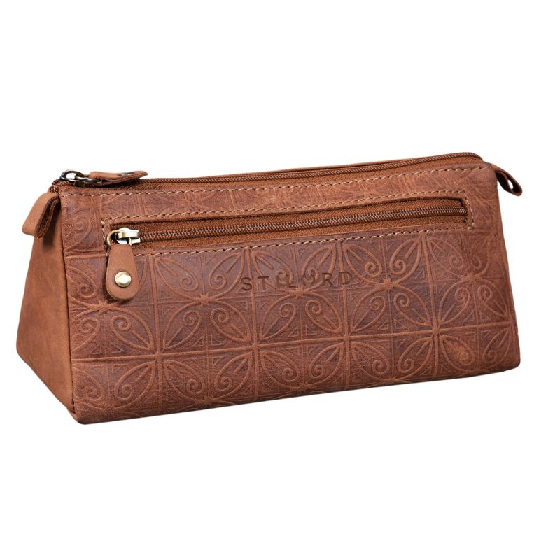 Lederetui 2 Fach Vintage braun