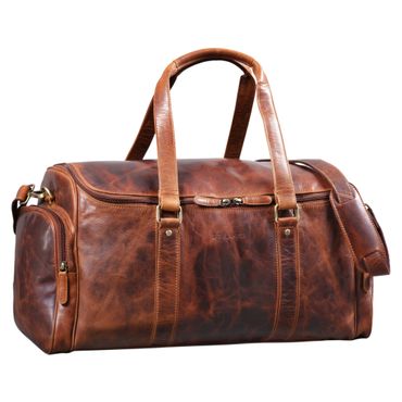 Herren Echtleder Reisetasche Vintage braun