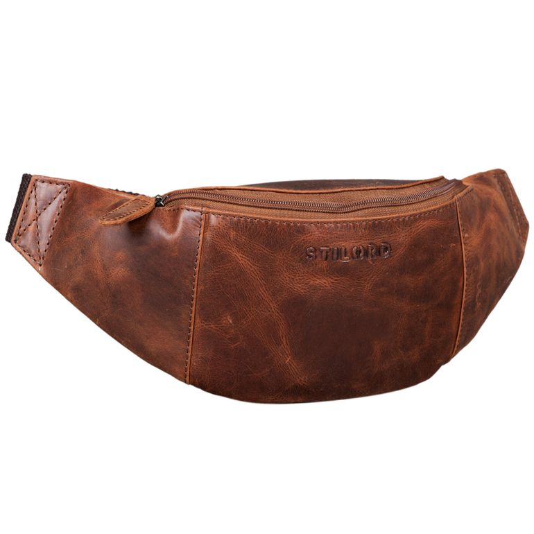 "Shawn" Stylische Leder Gürteltasche groß für Damen und Herren