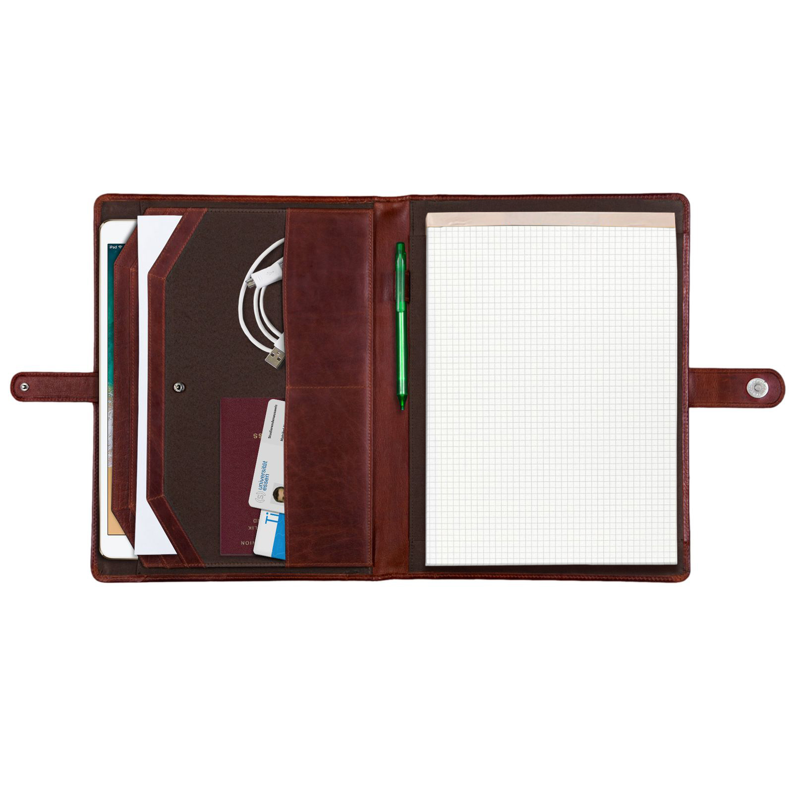 IPad 12.9 Inch Tas DIN A4 STILORD 'Lennon' Konferenzmappe Leder Für 12,9 Zoll IPads Lennon Model Echt Leer