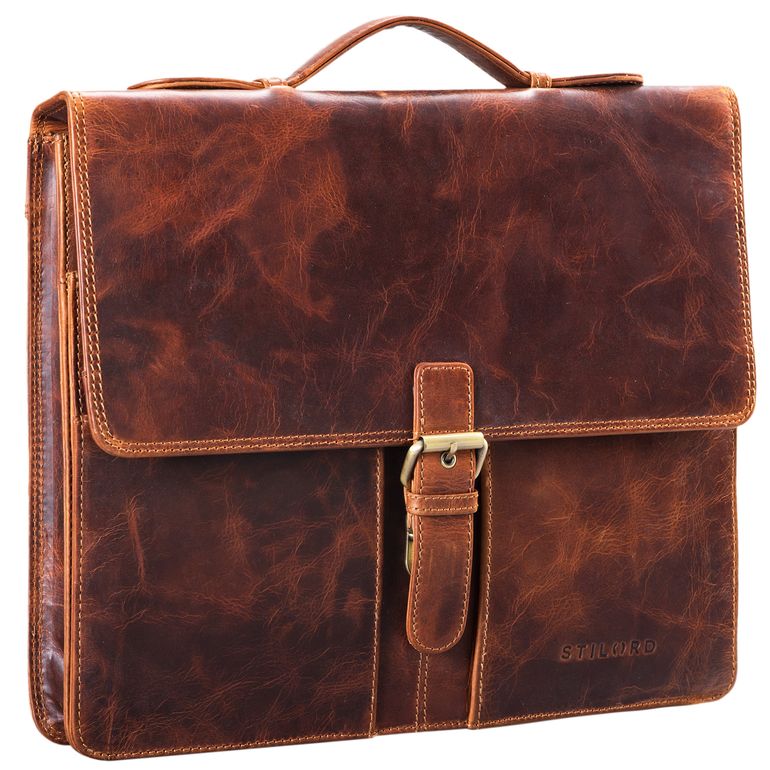 B-WARE "Aurelio" Vintage Aktenmappe Leder