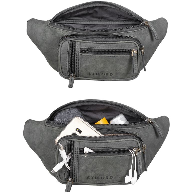 "Greg" Bauchtasche / Gürteltasche Echtes Leder für Damen und Herren Groß