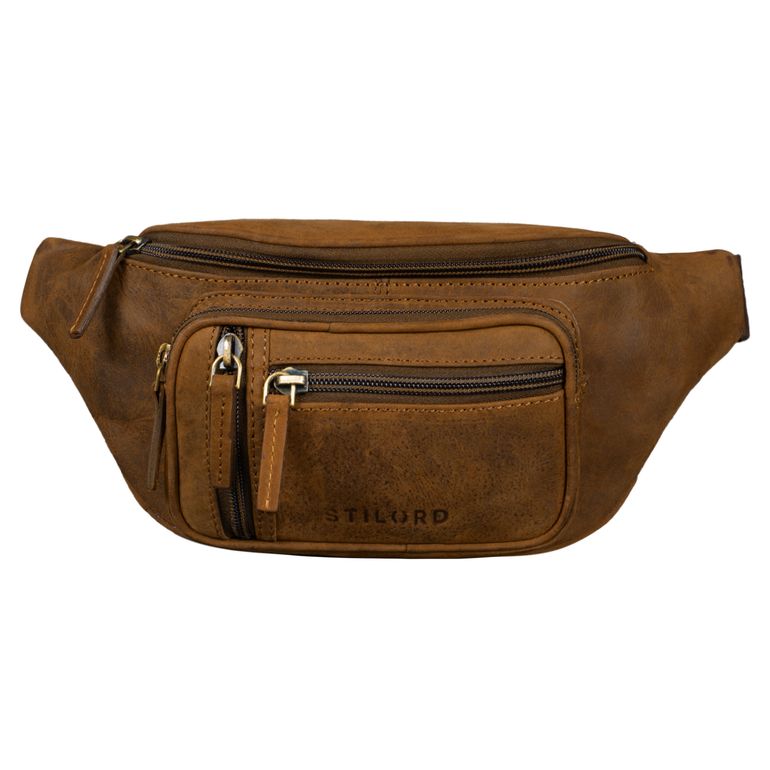 "Greg" Bauchtasche / Gürteltasche Echtes Leder für Damen und Herren Groß