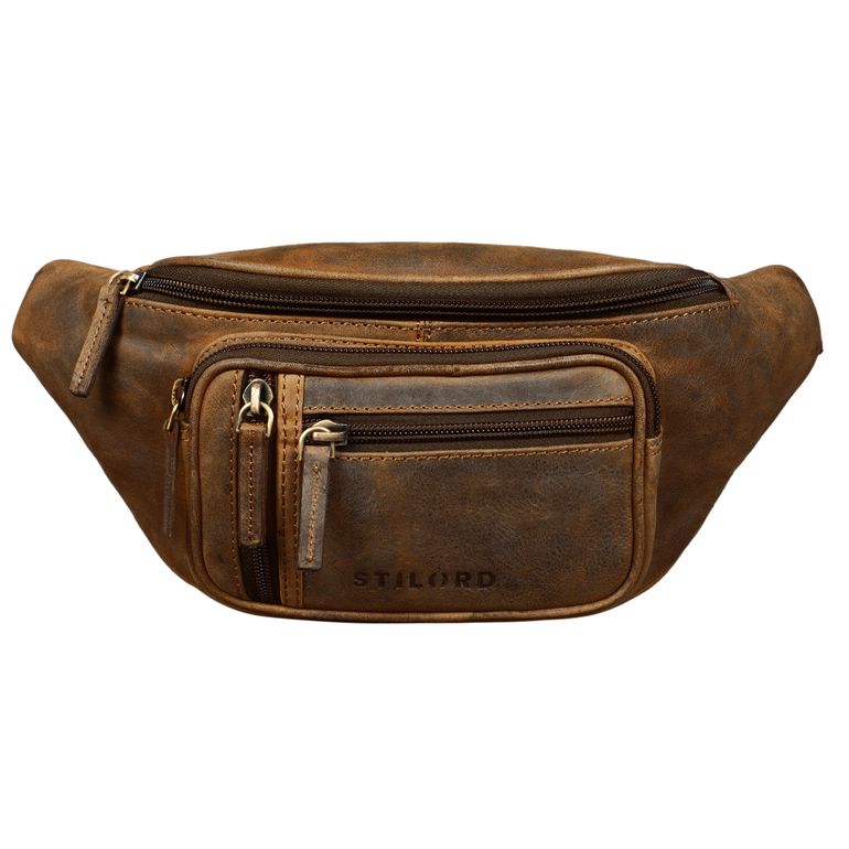 "Greg" Bauchtasche / Gürteltasche Echtes Leder für Damen und Herren Groß