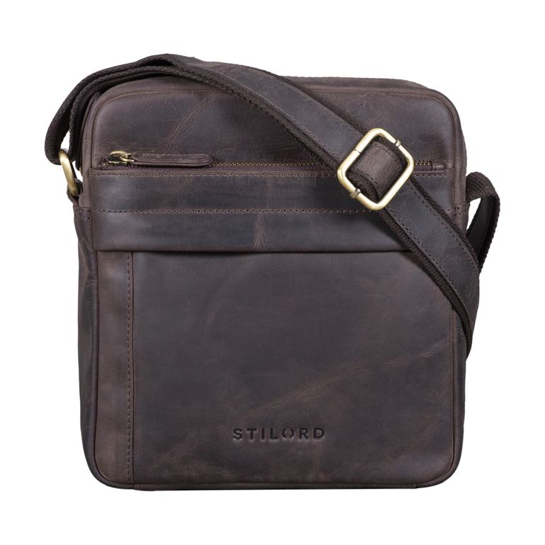 "Craig" Herren Schultertasche klein Leder