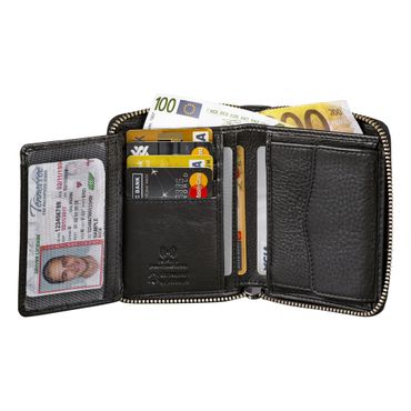 STILORD Giannis Mini RFID Portemonne voor Herren Leer Kaarthouder met NFC-Bescherming Small Wallet Geldtasje met EC-Kaartvakken Echt Leer Kleur:soria - bruin
