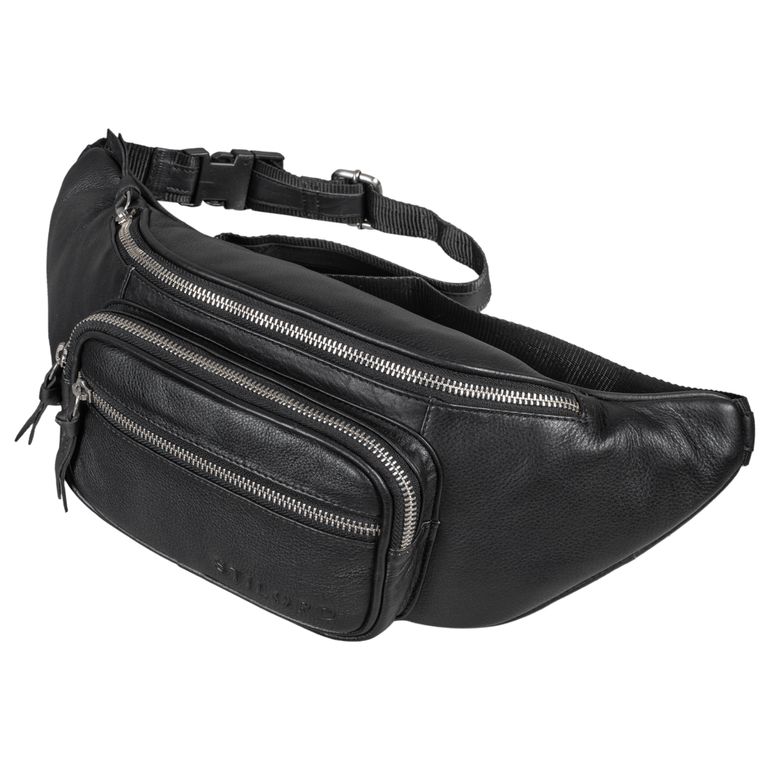 Cross Body Bag Leder schwarz