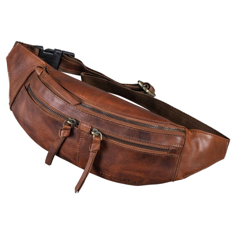 Bauchtasche Echtes Leder brandy braun