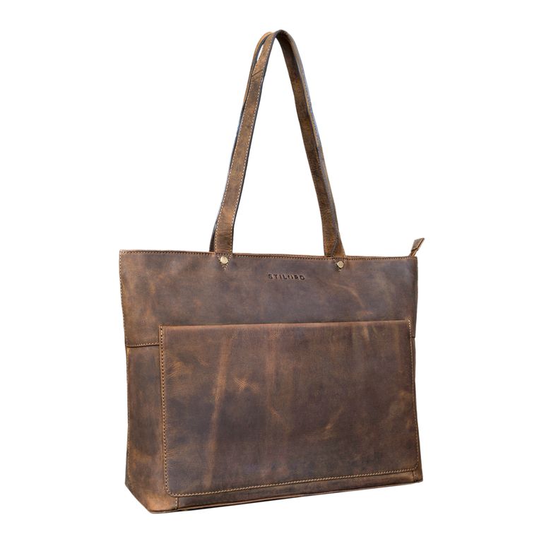 Schultertasche Damen Leder braun