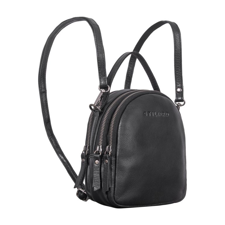 Leder rucksack business damen schwarz