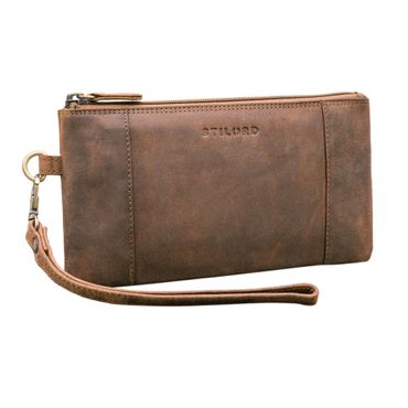 "Grecia" Clutch Leder Vintage RFID Schutz Portemonaie für Reisen Damen