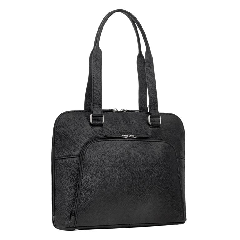 Bürotasche Damen schwarz Leder