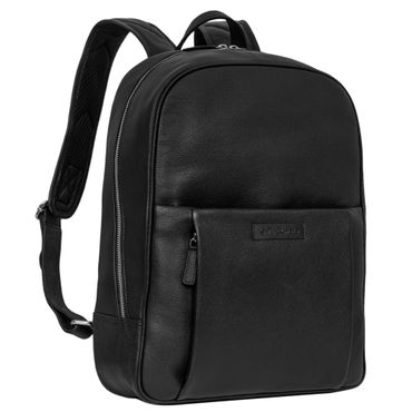 Leder Rucksack Laptop schwarz