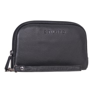 Schwarze Clutch Damen Leder