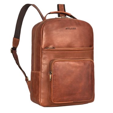 Cognac Leder Rucksack Groß