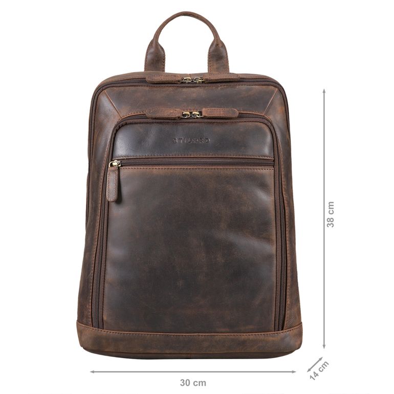 STILORD 'Watson' Laptop Rugzak 15,6 inch Lederen Dagrugzak Grote