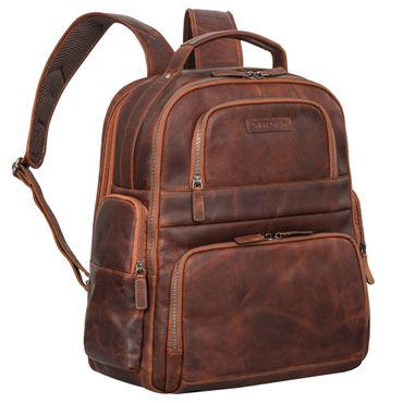 Laptoprucksack Cognac Echtleder 16 Zoll