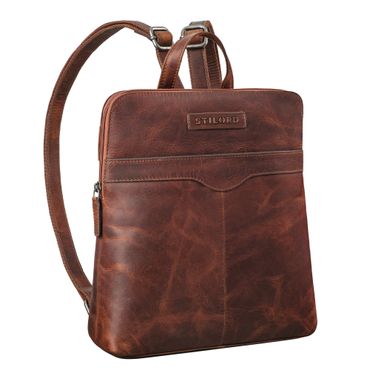 Cityrucksack Retro Cognac Leder Damen