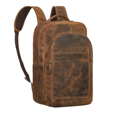 "Alura" Großer Rucksack Damen und Herren Leder - 15,6 Zoll Laptopfach