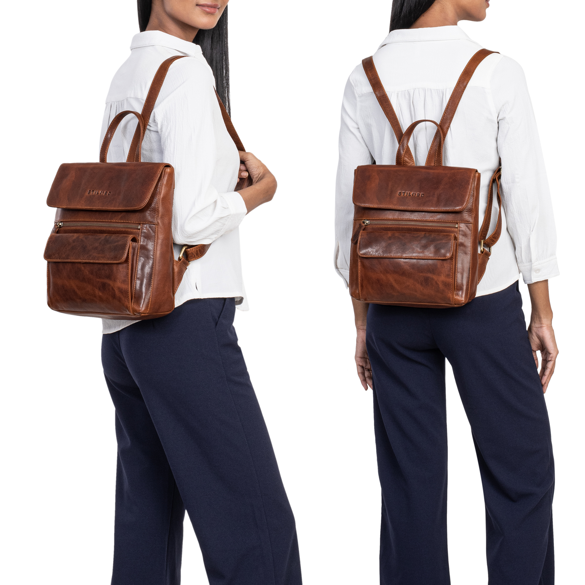  Venetia Kleiner Rucksack Damen Leder STILORD