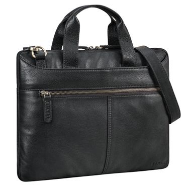 schwarze Leder Laptoptasche für Herren