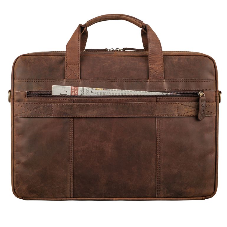 Komal's Passion Leather KPL 45,7 cm (18 inch) lederen aktetas, laptop