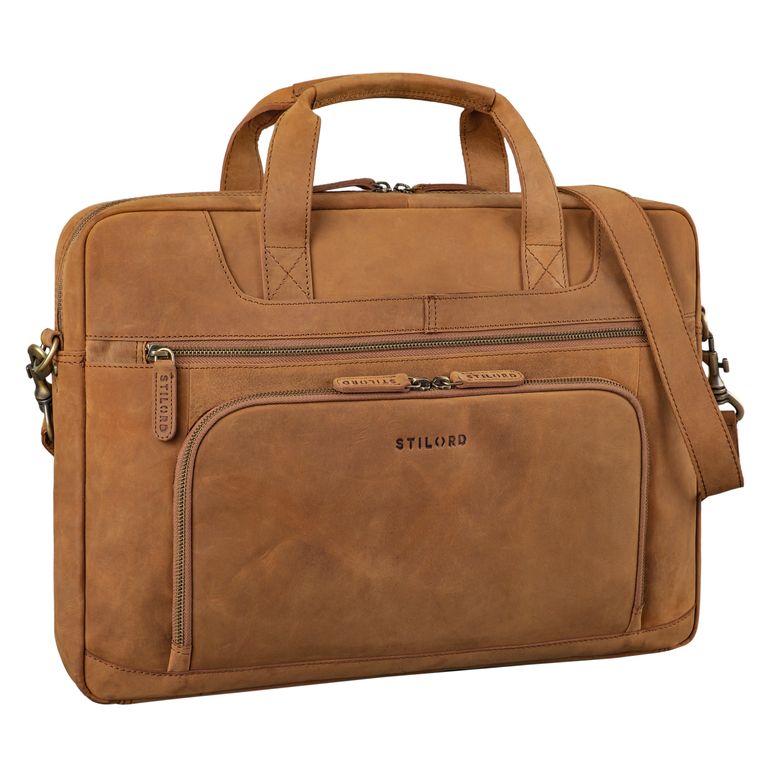 braune Laptoptasche XL Herren Leder