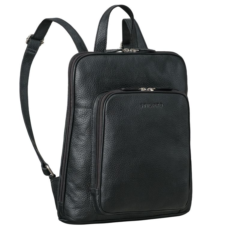 Rucksack Damen Leder schwarz