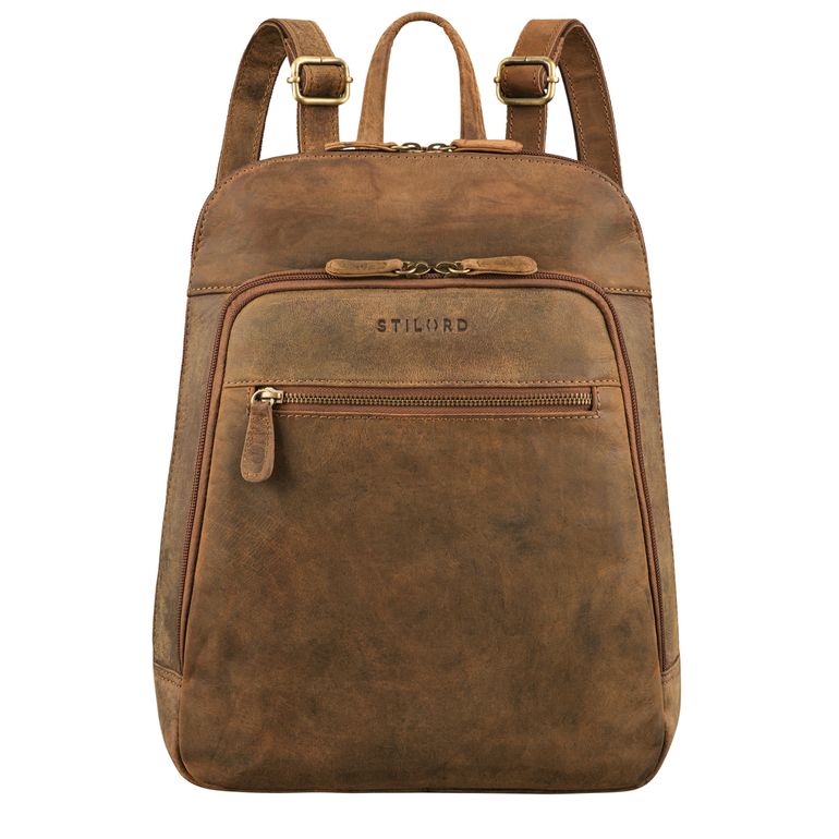 brauner Lederrucksack für Damen