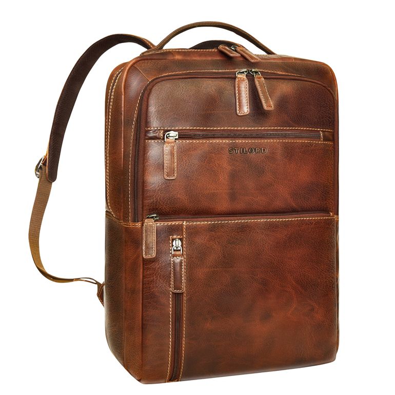 "Brad" Business Leder Laptoprucksack 15,6 Zoll Herren und Damen Groß