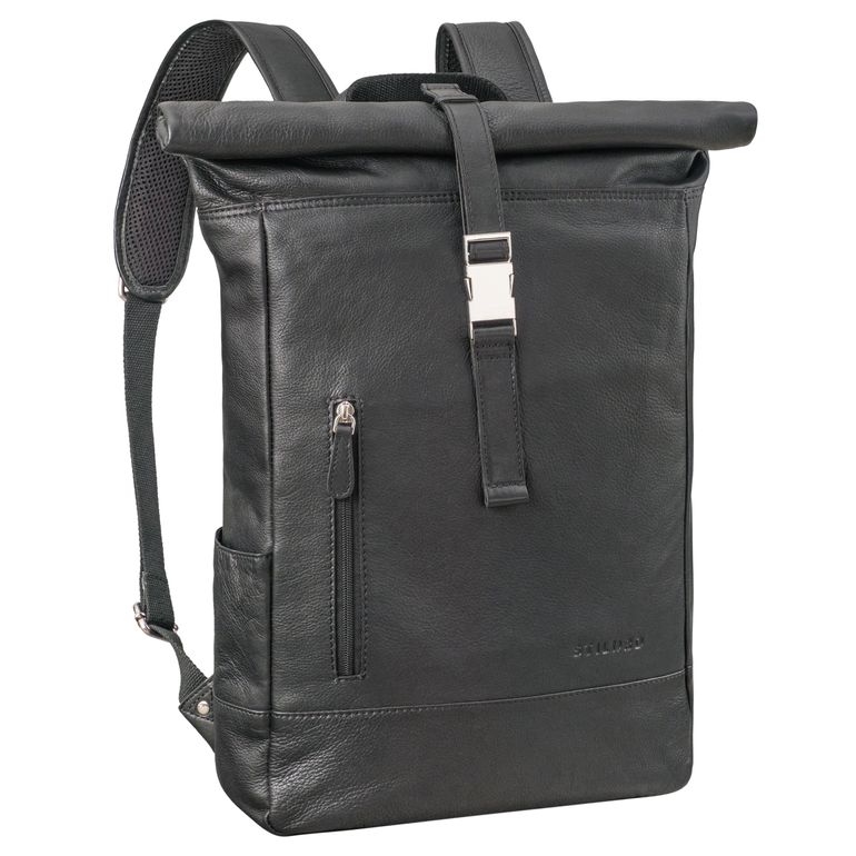 Schwarzer Rolltop Rucksack