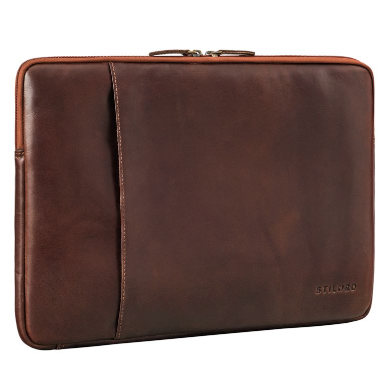 Braune Laptoptasche aus Echtem Leder