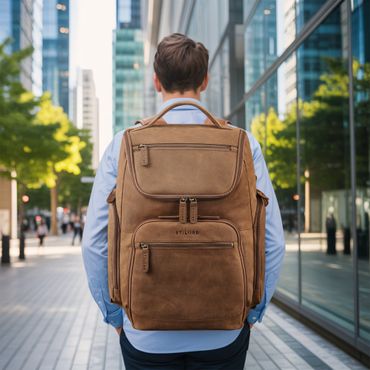 Ladeheid Herren Rucksack LABG06 – Aus Polyester, Mit Baumwoll-Schnürchen, Wasserfest, 50x39 Cm