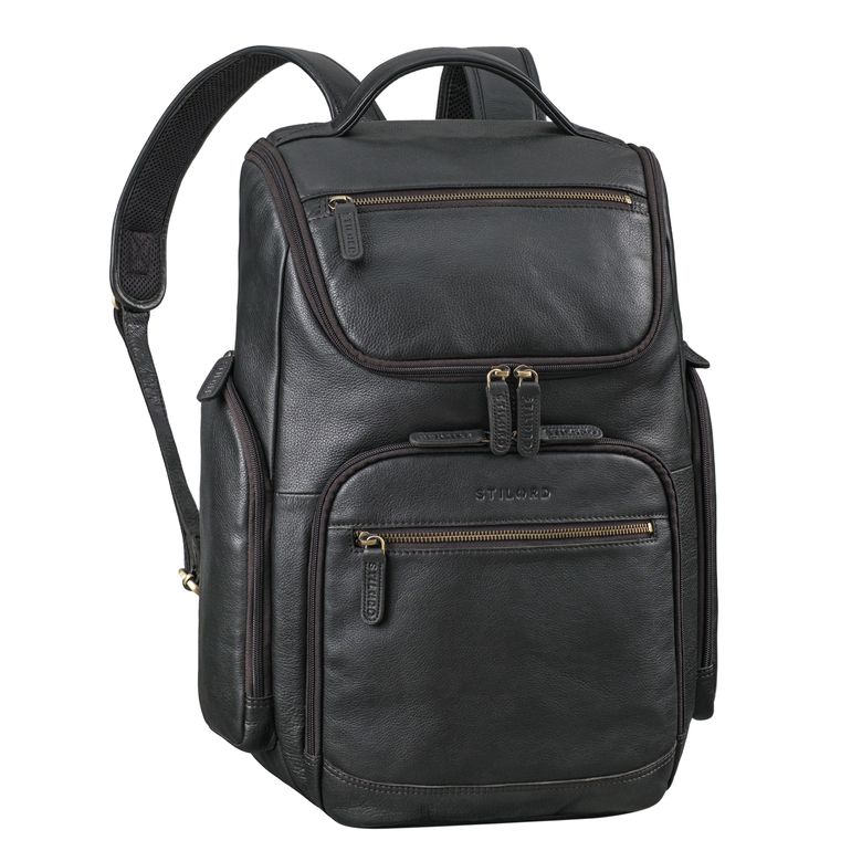 "Reggie" XL Leder Rucksack Herren 15 - 17 Zoll Laptop Fach für Business Arbeit Uni und Freizeit - groß