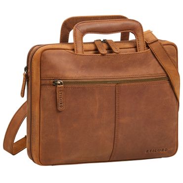 "Connell" Laptoptasche 13 Zoll  A4 Leder schmal für Damen und Herren