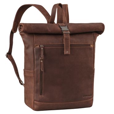 "Lutz" XL Rolltop Rucksack Herren Leder mit Laptop-Fach 16 - 17.3 Zoll