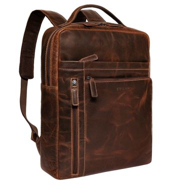 "Kendall" Unisex Laptop-Rucksack Leder 15,6 Zoll Laptoprucksack Dunkelbraun Leder