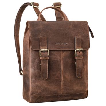 kleiner leder rucksack damen braun tablet 13 zoll