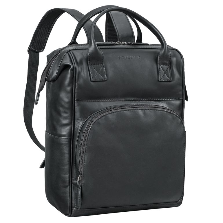 Lederrucksack Damen schwarz