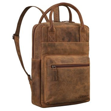 "Tima" Eleganter Damen Rucksack Leder Klein Für Laptop 13 13,3 Zoll damen rucksack echt leder braun