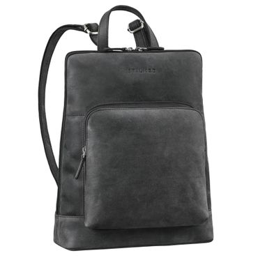 "Celia" Stylisher Leder-Rucksack Damen Echtleder Vintage Mittel-Groß Grau Echt Leder Rucksack für Damen