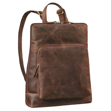 Damen Lederrucksack Echtleder Braun Vintage