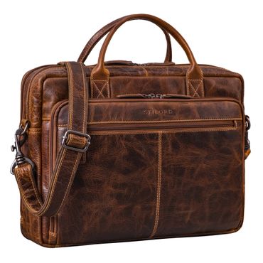 Leder Tasche Herren Groß Braun Echtleder Laptoptasche 16 Zoll