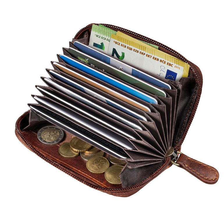 "Luxor" Gefächertes Kreditkartenetui Leder Herren für 9 Karten mit RFID Schutz "Luxor" Gefächertes Kreditkartenetui Leder Herren für 9 Karten mit RFID Schutz