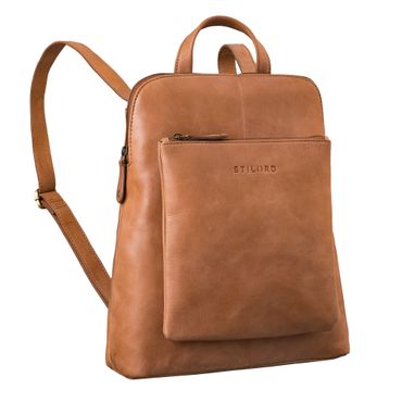 "Dua" Rucksack-Tasche 2 in 1 Damen Leder Mittel-Groß Laptop 13,6 Vintage Leder Rucksack Damen Retro Braun