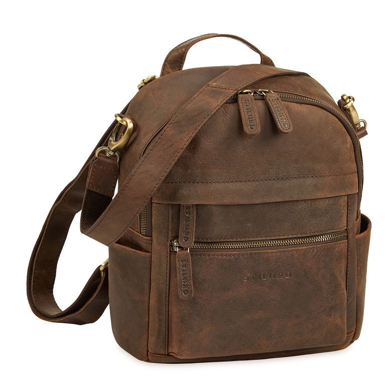 "Regina" 2-in-1 Rucksack-Tasche 2 in 1 Damen Echt Leder Klein