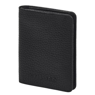 "Ledo" Leder Slim Wallet mit Münzfach RFID-Schutz 10 Kartenfächer Herren Slim Wallet mit Münzfach Echt Leder schwarz hochkant