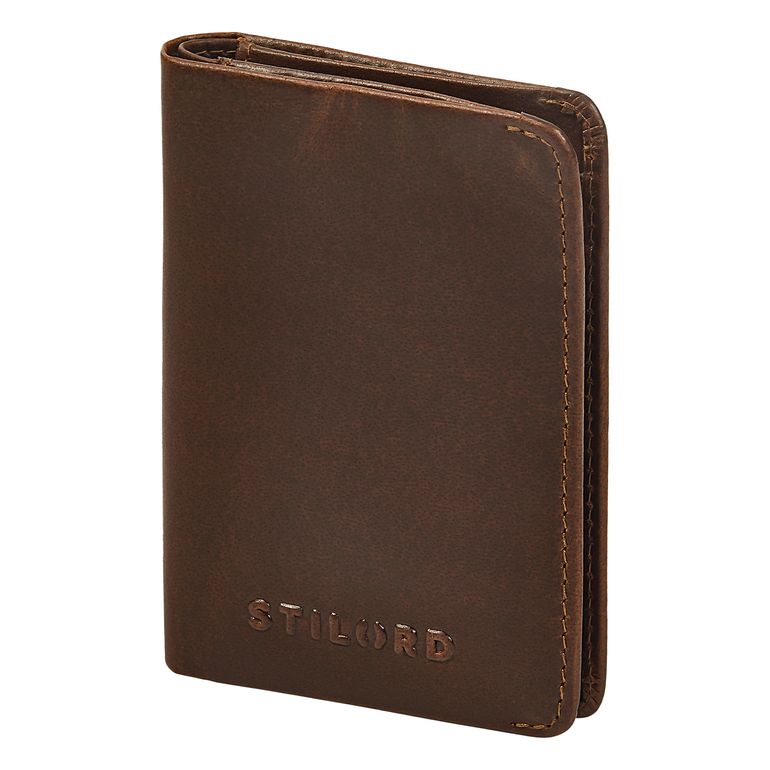 Card Holder Wallet Echt Leder braun hochkant