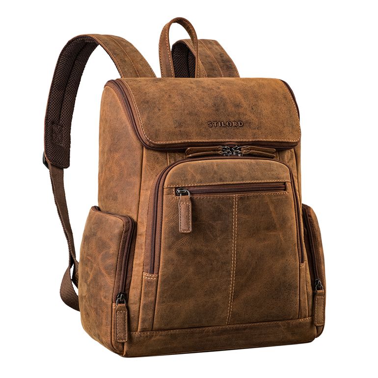 "Giacomo" Business Rucksack Leder Laptopfach 13 - 14 Zoll Herren Damen
